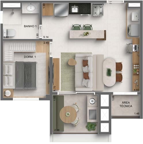 3 dorms (1 suíte)