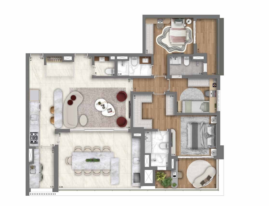 3 dorms (1 suíte)